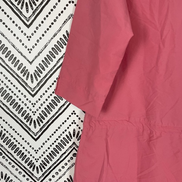 LL Bean Pink 3/4 Sleeve Drawstring Shift Dress XL - Picture 7 of 8
